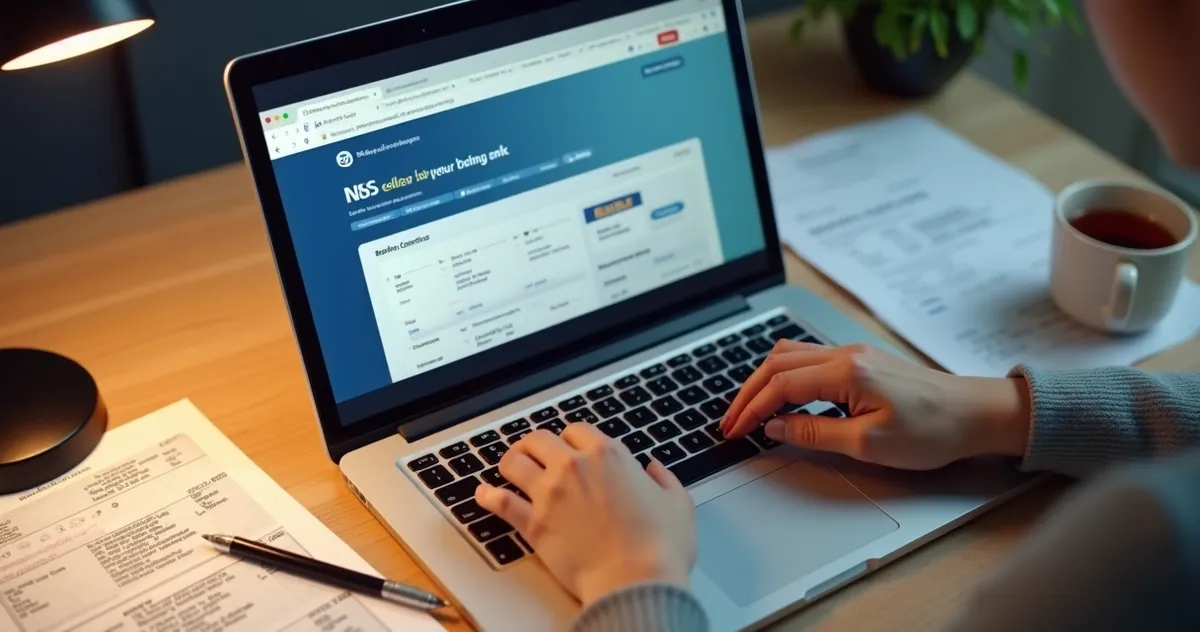 Solicitação digital de auxílio maternidade pelo Meu INSS em notebook com documentos ao lado 