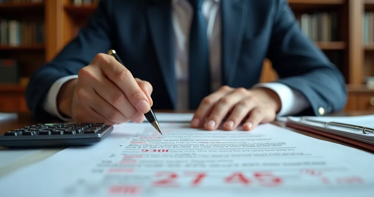 Advogado analisando contrato de financiamento